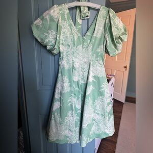 Mestiza Women's Fontina Belted Puff-sleeve Midi-dress